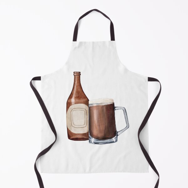 Item preview, Hand-drawn watercolor illustration bottle of beer with shaped glass of beer, beer festival, international beer day designed and sold by TanyaKremen.