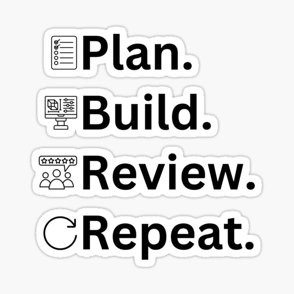 Item preview, Plan. Build. Review. Repeat designed and sold by AgileWearUK.