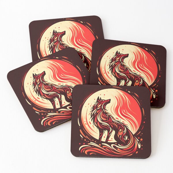 Item preview, Minimalist Lava Fire Wolf, Ai Generated Art  designed and sold by ACC .