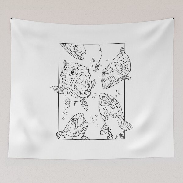 Item preview, Trout Fishing Minimalist designed and sold by ethnicdrawing.