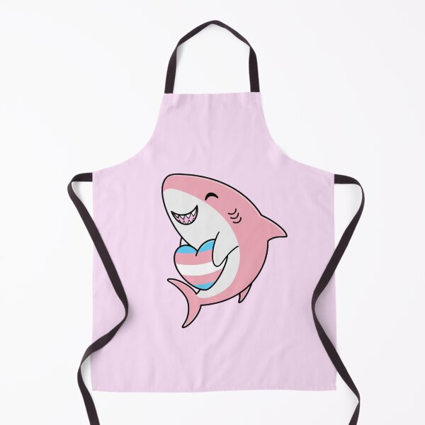 Item preview, Cute Happy Blahaj Pink Shark Holding a Trans Flag Heart designed and sold by AroAxel.