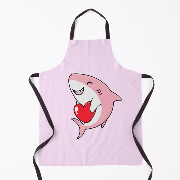 Item preview, Cute Happy Pink Shark Holding a Red Heart designed and sold by AroAxel.