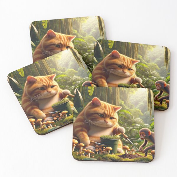 Item preview, Orange Cat Plants Brazilian Mushroom designed and sold by Catsmoment.