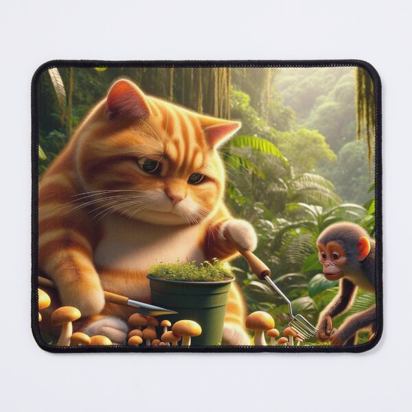 Item preview, Orange Cat Plants Brazilian Mushroom designed and sold by Catsmoment.