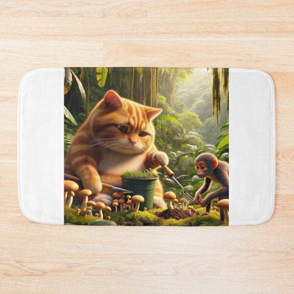 Item preview, Orange Cat Plants Brazilian Mushroom designed and sold by Catsmoment.