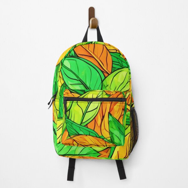 Item preview, Vibrant Cartoon Leaves: Orange & Green designed and sold by Health And Fitness Posts e-Store.