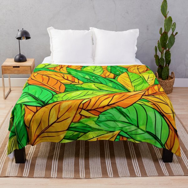 Item preview, Vibrant Cartoon Leaves: Orange & Green designed and sold by Health And Fitness Posts e-Store.