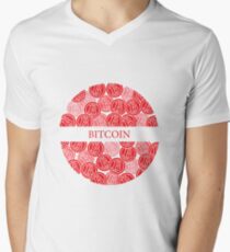 Bitcoins. Digital currency. Blockchain technology. Men's V-Neck T-Shirt