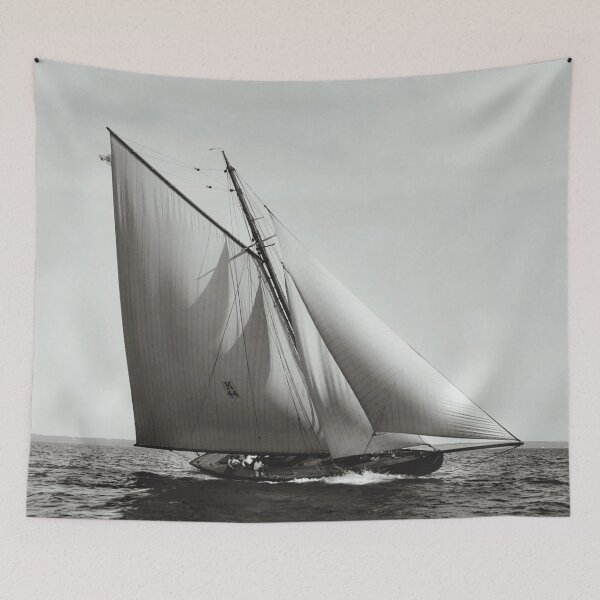 Item preview, 1891 Sailing Yacht: Commodore H.M. Gillig's racing sloop Vencedor on Lake Erie vintage black and white nautical maritime photograph designed and sold by Jéanpaul  Ferro.