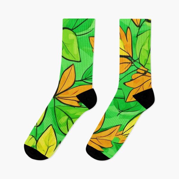 Item preview, Whimsical Leaf Art: Orange & Yellowish Green designed and sold by Health And Fitness Posts e-Store.