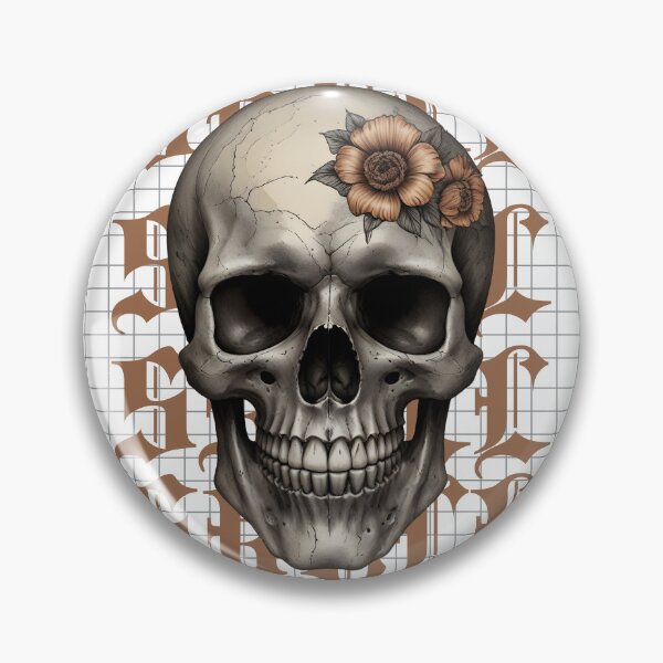 Item preview, skull with a flower designed and sold by misbahsiro.