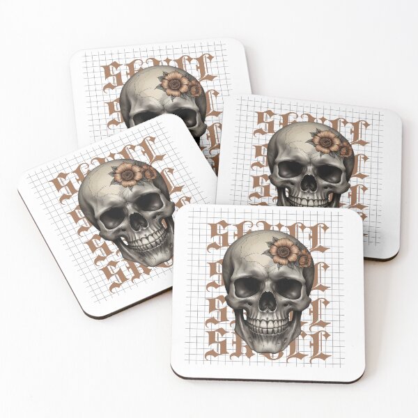 Item preview, skull with a flower designed and sold by misbahsiro.