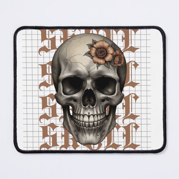 Item preview, skull with a flower designed and sold by misbahsiro.