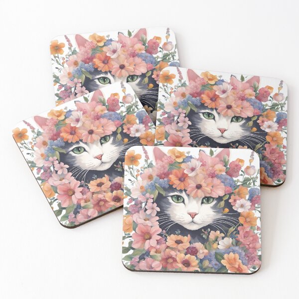 Item preview, Cat hiding in flowers designed and sold by L'encre du Kitsune .