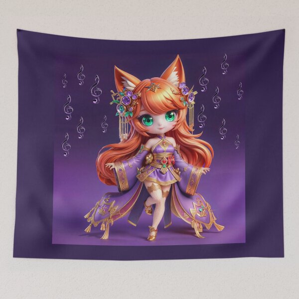 Item preview, Violet Chibi Spirit Fox Harumi designed and sold by CHIBI_POPZ.