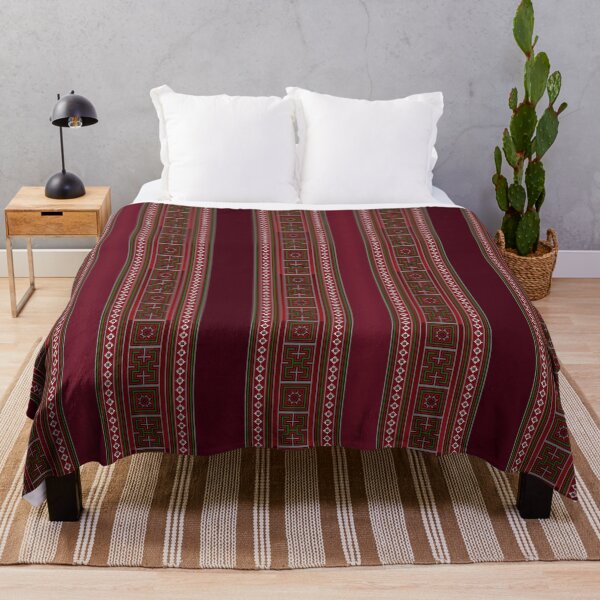 Item preview, lkat fabric pattern, burgundy color and beautiful, classic pattern. designed and sold by Chomchol.