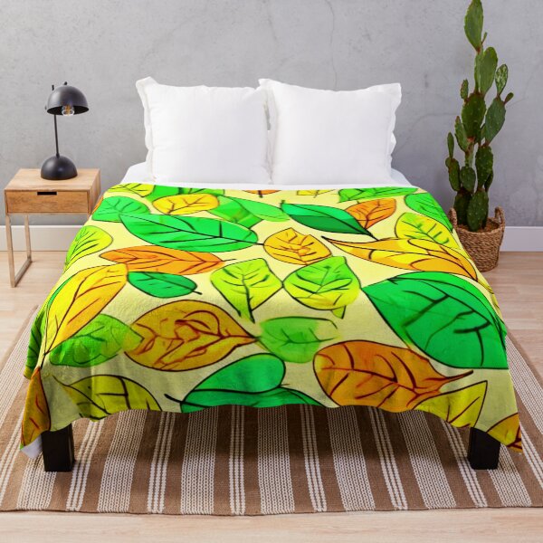 Item preview, Playful Foliage in Orange & Yellowish Green designed and sold by Health And Fitness Posts e-Store.