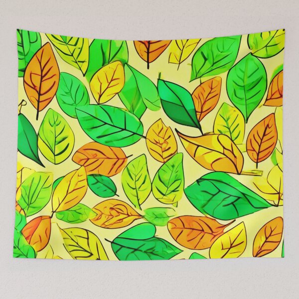 Item preview, Playful Foliage in Orange & Yellowish Green designed and sold by Health And Fitness Posts e-Store.