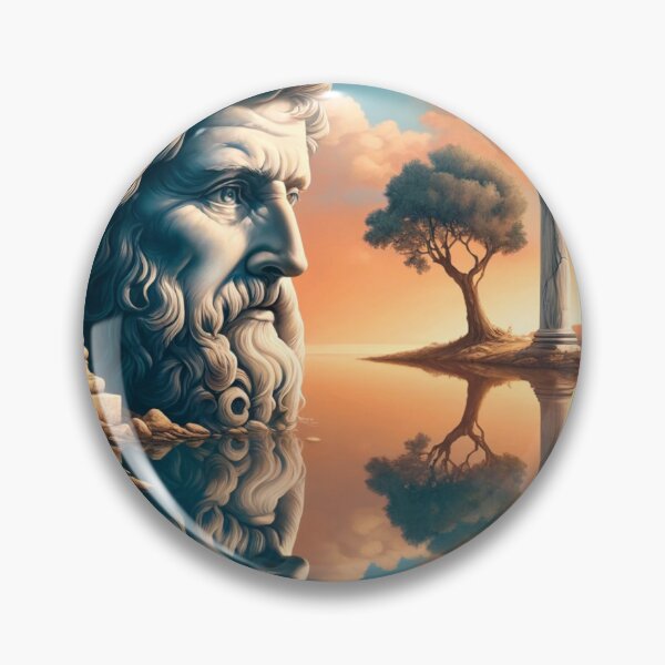 Item preview, Seneca Bust Staring Over Stoic Landscape And Water Reflection designed and sold by FugueAndFiction.