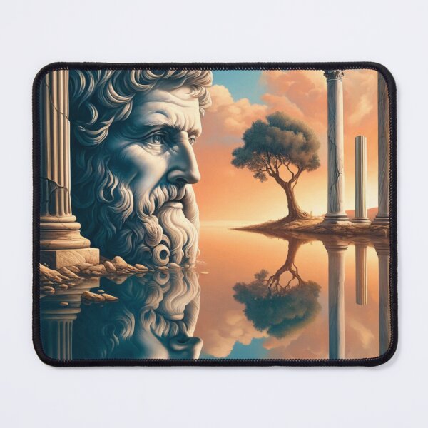 Item preview, Seneca Bust Staring Over Stoic Landscape And Water Reflection designed and sold by FugueAndFiction.
