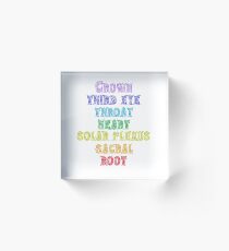 Chakra Word Color List Acrylic Block