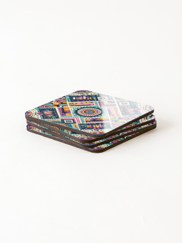 Thumbnail 4 of 5, Coasters (Set of 4), Abstract Geometric Pattern designed and sold by CreativeCanvas8.
