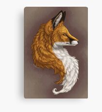 Red Fox Bust background Canvas Print