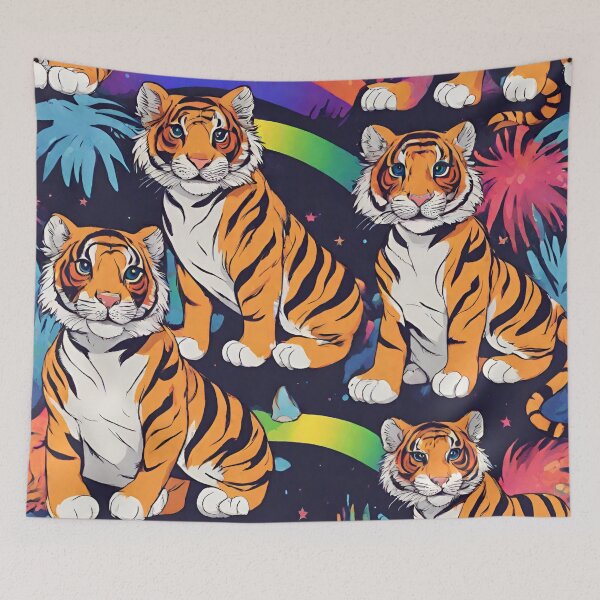 Item preview, Adorable rainbow bengal tiger designed and sold by Yeyishop.
