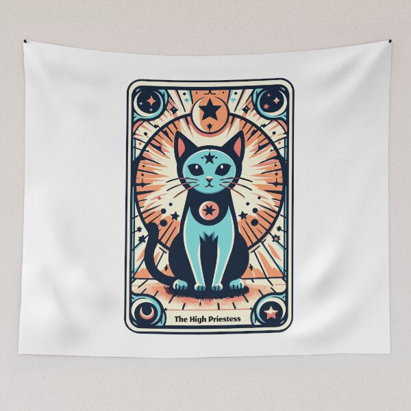 Item preview, Mystic Feline High Priestess Tarot Card designed and sold by Designowner.