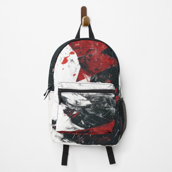 Item preview, Abstract Portrait of David Bowie with Red Geometric Shapes designed and sold by Retrocranio.