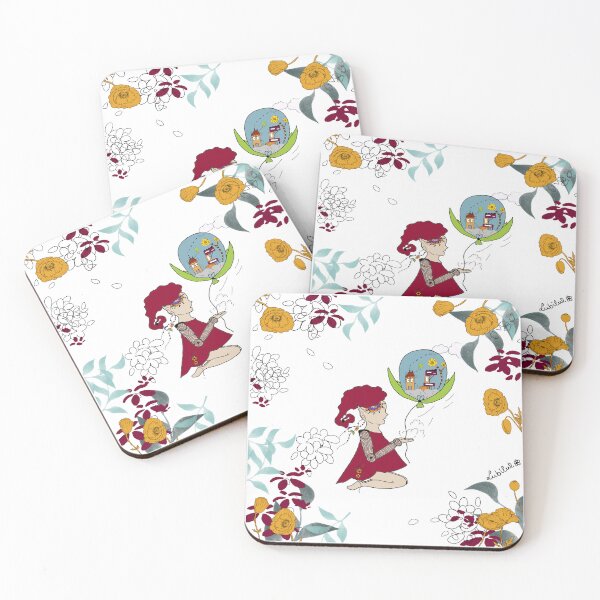 Item preview, Floral card with a creative and dreamy elf designed and sold by Lubilul-.