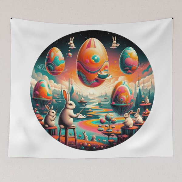 Item preview, surreal easter eggs and bunnies Easter Funny animals  designed and sold by Expressions-Sel.