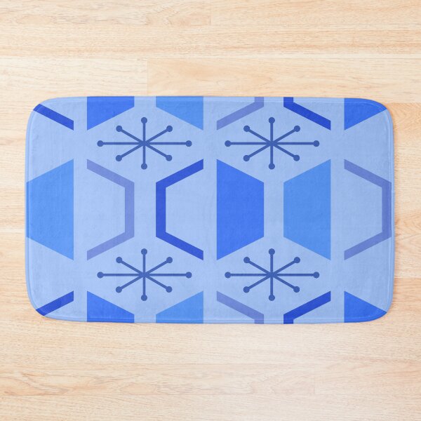 Item preview, 1950s Art Retro Hexagons Light Blue designed and sold by thepixelgarden.