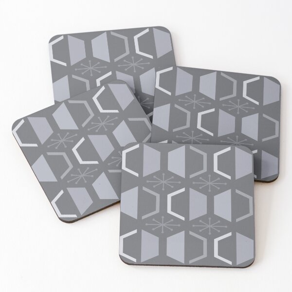 Item preview, 1950s Art Retro Hexagons Dark Gray designed and sold by thepixelgarden.