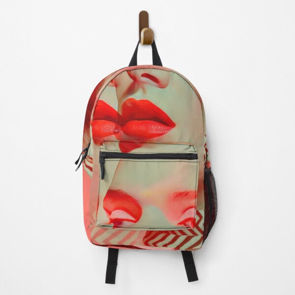 Item preview, Red-Hued Multi-Exposure Portrait of Woman with Bold Makeup designed and sold by Retrocranio.