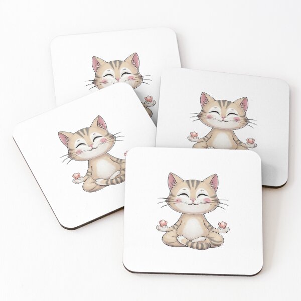 Item preview, Meditating cat with lotus flowers 2 designed and sold by canvadreamer444.