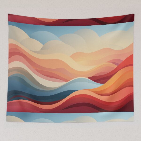 Item preview, Abstract Colorful Waves Art Print designed and sold by Retrocranio.