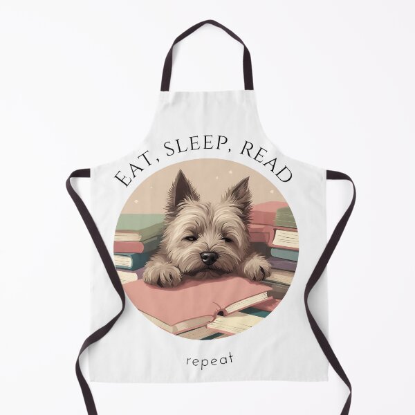 Item preview, Eat sleep read repeat books bookwarm booklover funny cute cairn terrier dog designed and sold by SoulfulT.