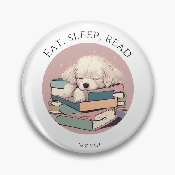 Item preview, Eat sleep read repeat books bookwarm booklover funny cute bolognese dog designed and sold by SoulfulT.