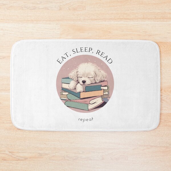 Item preview, Eat sleep read repeat books bookwarm booklover funny cute bolognese dog designed and sold by SoulfulT.