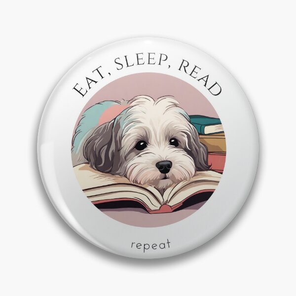 Item preview, Eat sleep read repeat books bookwarm booklover funny cute havanese dog designed and sold by SoulfulT.