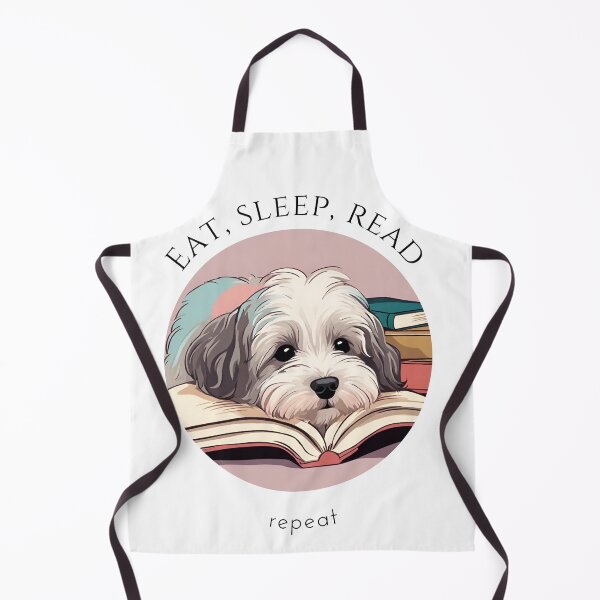 Item preview, Eat sleep read repeat books bookwarm booklover funny cute havanese dog designed and sold by SoulfulT.