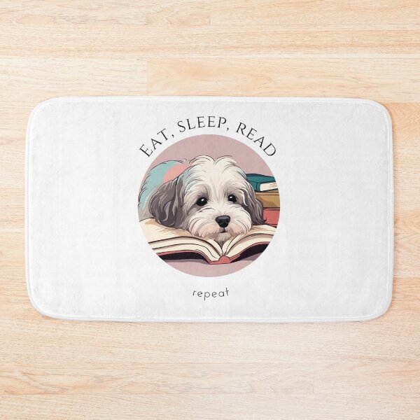 Item preview, Eat sleep read repeat books bookwarm booklover funny cute havanese dog designed and sold by SoulfulT.
