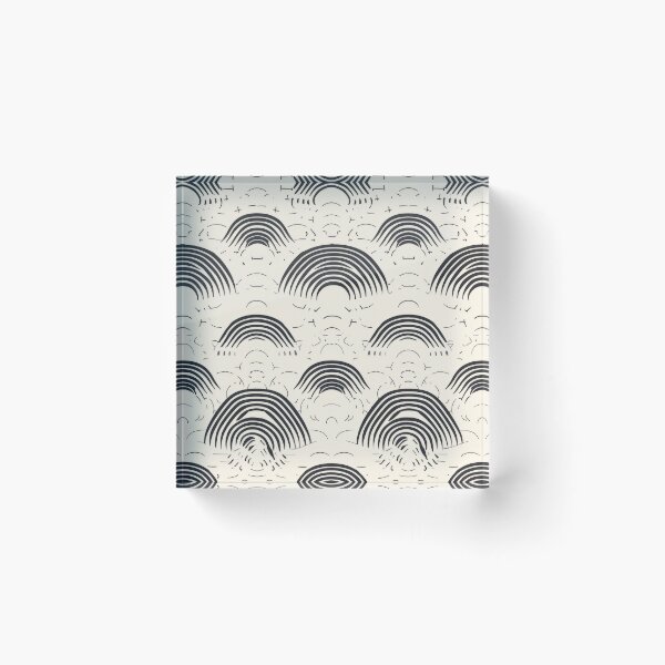 Item preview, Minimalist Black and White Rainbows Pattern Art Print designed and sold by Retrocranio.