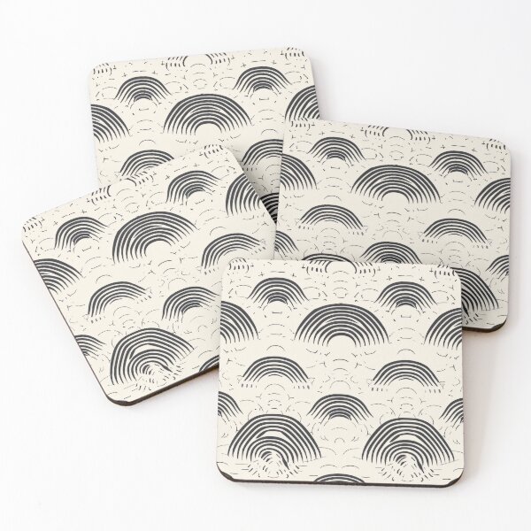 Item preview, Minimalist Black and White Rainbows Pattern Art Print designed and sold by Retrocranio.
