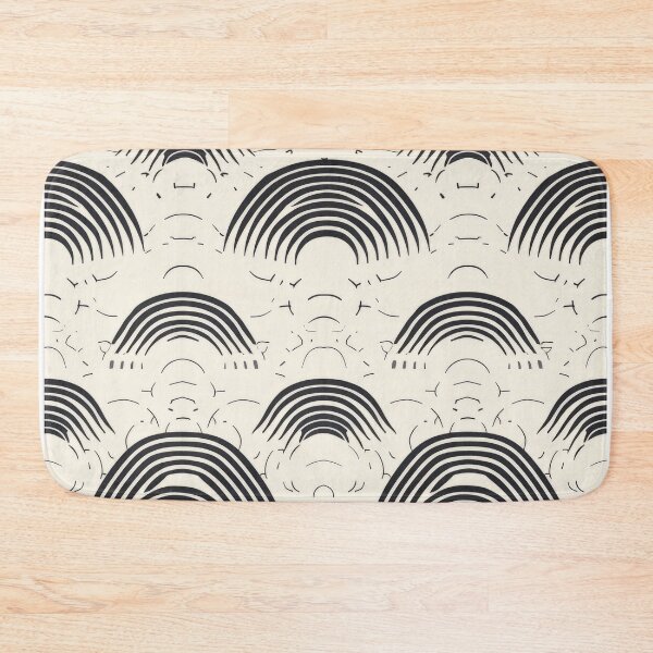 Item preview, Minimalist Black and White Rainbows Pattern Art Print designed and sold by Retrocranio.