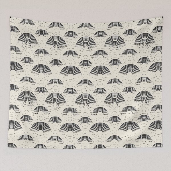 Item preview, Minimalist Black and White Rainbows Pattern Art Print designed and sold by Retrocranio.