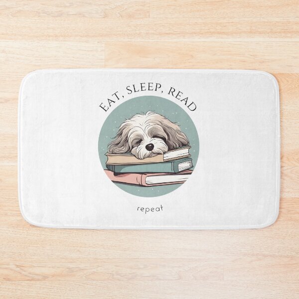 Item preview, Eat sleep read repeat books bookwarm booklover funny cute sleeping havanese dog designed and sold by SoulfulT.