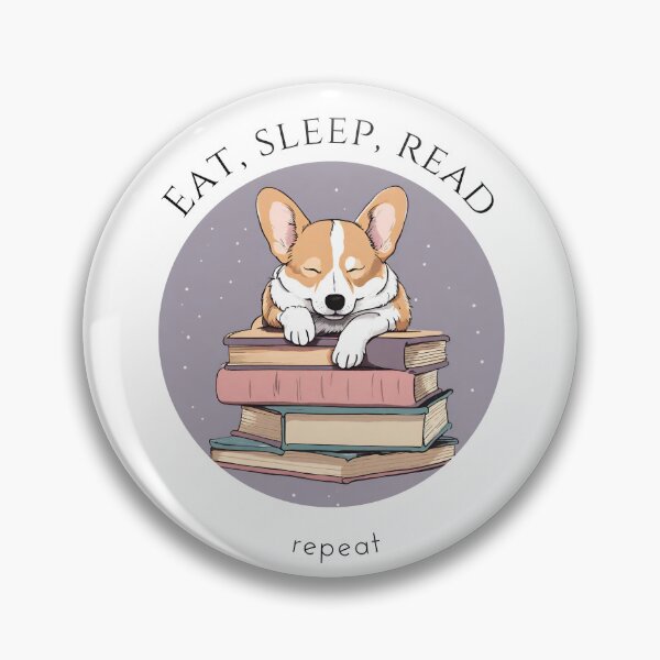 Item preview, Eat sleep read repeat books bookwarm booklover funny cute sleeping corgi dog designed and sold by SoulfulT.