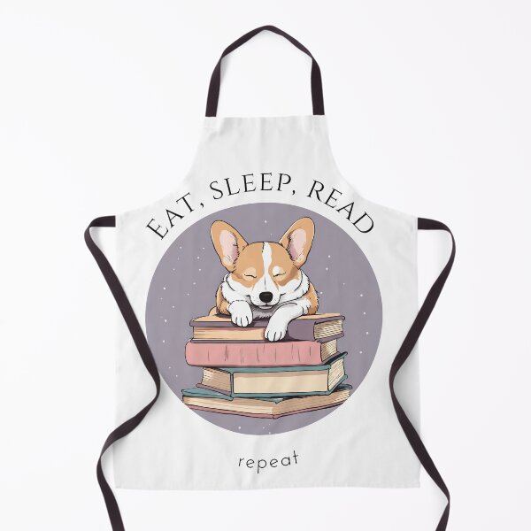 Item preview, Eat sleep read repeat books bookwarm booklover funny cute sleeping corgi dog designed and sold by SoulfulT.